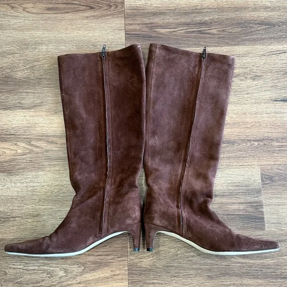 STAUD Brown Suede Knee-High Boots - Picture 5 of 8